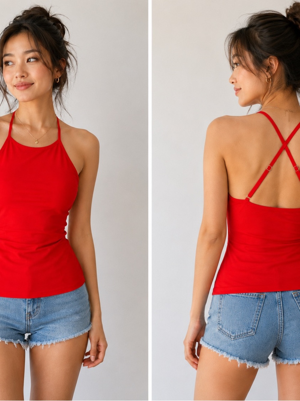 Target Red Crisscross Halter Tank Top - Women